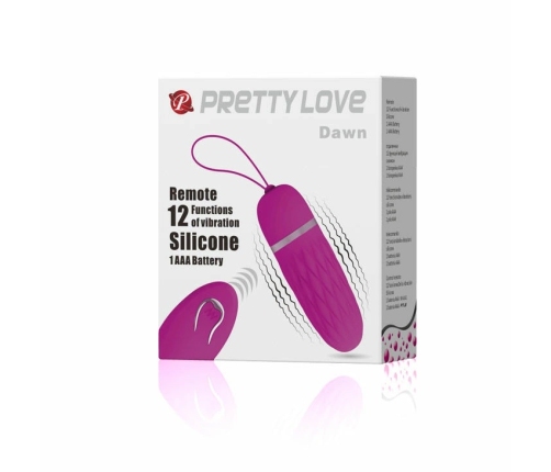 Pretty Love Flirtation Dawn Lilac Silicone Remote Vibrating Egg 12 Modes