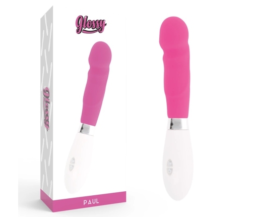 Glossy Paul Pink Vibrator - 10-Mode, Waterproof, 12cm, Silicone