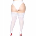 Leg Avenue Plus Size Stay-Up Sheer Thigh Highs White Lace Top