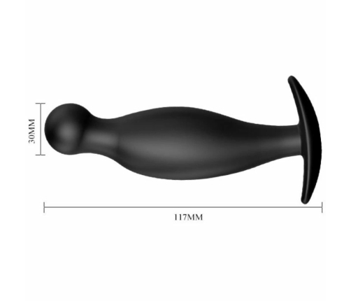 Pretty Love Silicone Anal Plug 11.7 cm Black Ergonomic Handle Design