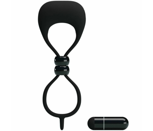 Pretty Love Double Silicone Ring Black - Dual Support System with Vibration