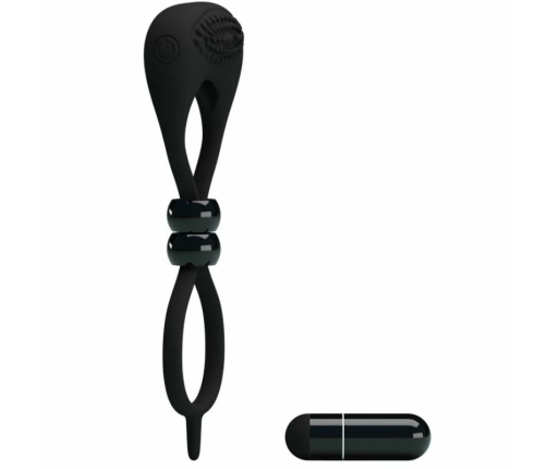 Pretty Love Double Silicone Ring Black - Dual Support System with Vibration