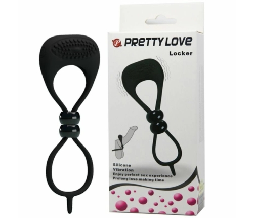 Pretty Love Double Silicone Ring Black - Dual Support System with Vibration
