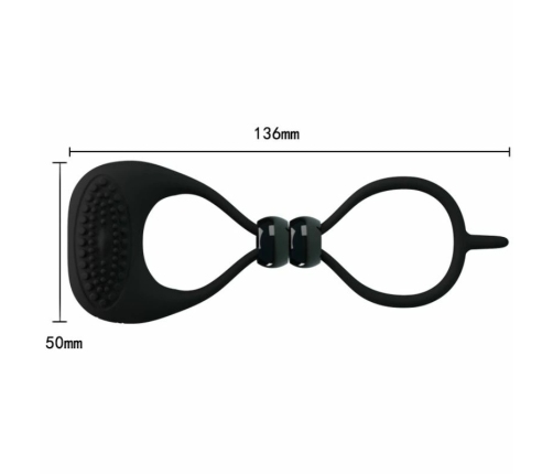 Pretty Love Double Silicone Ring Black - Dual Support System with Vibration