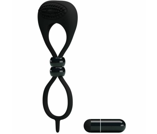 Pretty Love Double Silicone Ring Black - Dual Support System with Vibration