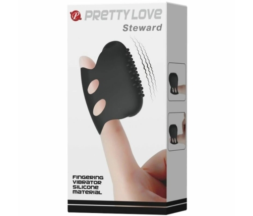 Pretty Love Flirtation Steward Black - Vibrating Silicone Finger Device