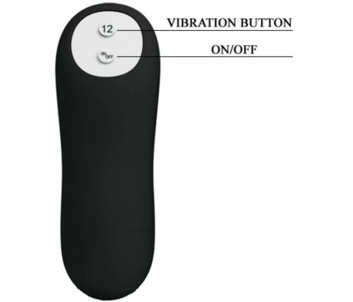 Pretty Love Silicone Intimate Plug Black 12 Vibration Modes Remote Control