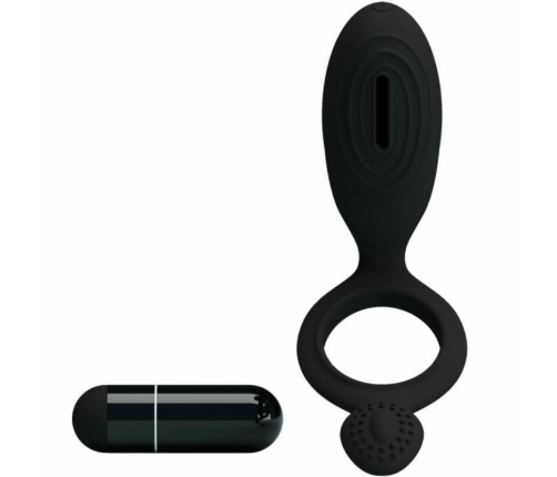 Pretty Love Ethel Black Silicone Vibrating Intimate Ring