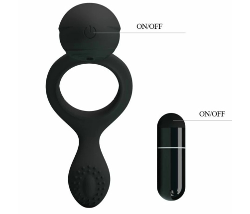 Pretty Love Ethel Black Silicone Vibrating Intimate Ring