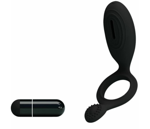 Pretty Love Ethel Black Silicone Vibrating Intimate Ring