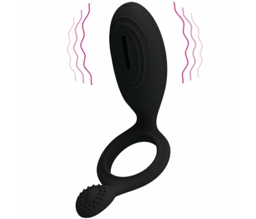Pretty Love Ethel Black Silicone Vibrating Intimate Ring