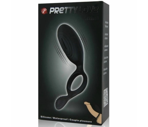 Pretty Love Ethel Black Silicone Vibrating Intimate Ring