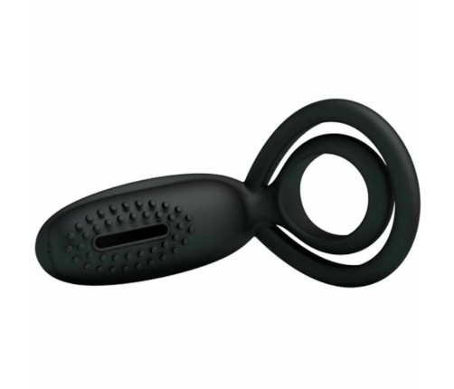 Pretty Love Esther Intimate Silicone Ring with Vibrating Feature Black