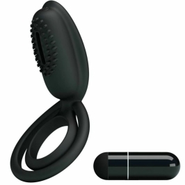 Pretty Love Esther Intimate Silicone Ring with Vibrating Feature Black