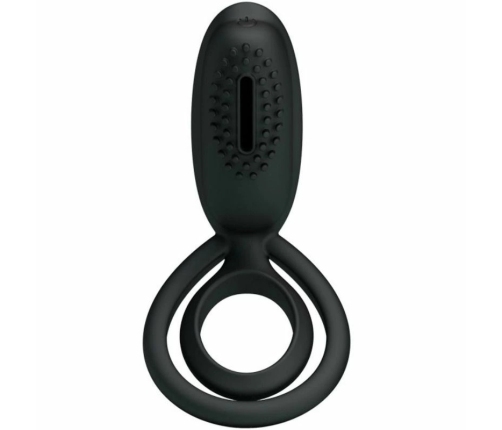Pretty Love Esther Intimate Silicone Ring with Vibrating Feature Black