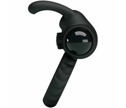 Pretty Love Eudora Silicone Vibrating Black Ring with Dual Stimulator