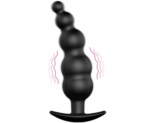 PRETTY LOVE - PLUG ANAL SILICONA ESTIMULACIÓN EXTRA Y 12 MODOS VIBRACIÓN NEGRO CONTROL REMOTO