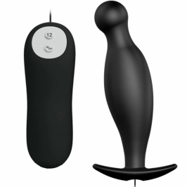 Pretty Love Silicone Intimate Plug 12-Mode Black Remote-Controlled