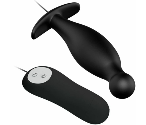 Pretty Love Silicone Intimate Plug 12-Mode Black Remote-Controlled