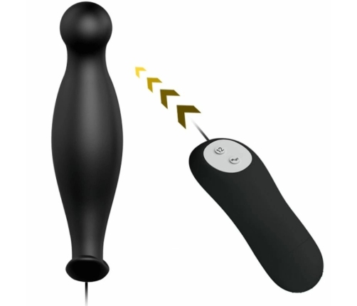 Pretty Love Silicone Intimate Plug 12-Mode Black Remote-Controlled
