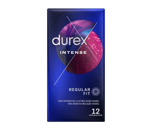 Durex Intense Ribbed & Dotted Condoms with Stimulating Gel 12 pcs