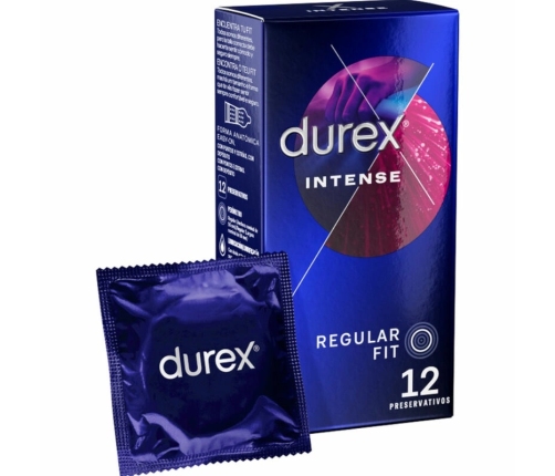 Durex Intense Ribbed & Dotted Condoms with Stimulating Gel 12 pcs