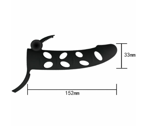 Pretty Love Silicone Extension Sleeve Black 15.2 cm with Vibration