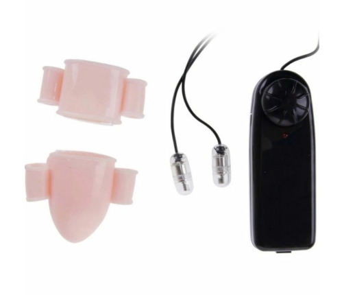 Baile Alfred Intimate Vibrating Sleeve Set with Dual Remote Control, Natural