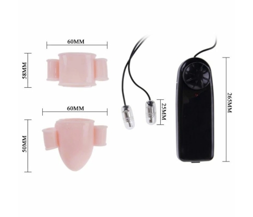 Baile Alfred Intimate Vibrating Sleeve Set with Dual Remote Control, Natural