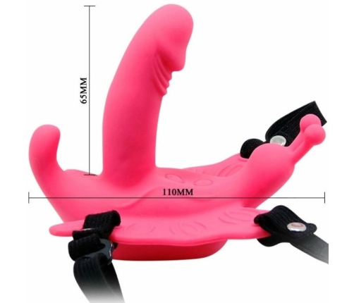 Baile Ultra Passionate Vibrating Butterfly Harness, 10 Modes, Silicone