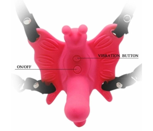 Baile Ultra Passionate Vibrating Butterfly Harness, 10 Modes, Silicone