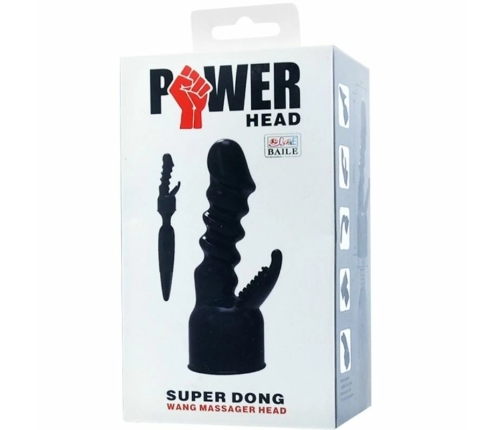 Baile Power Head Black - Interchangeable Massager Attachment TPR