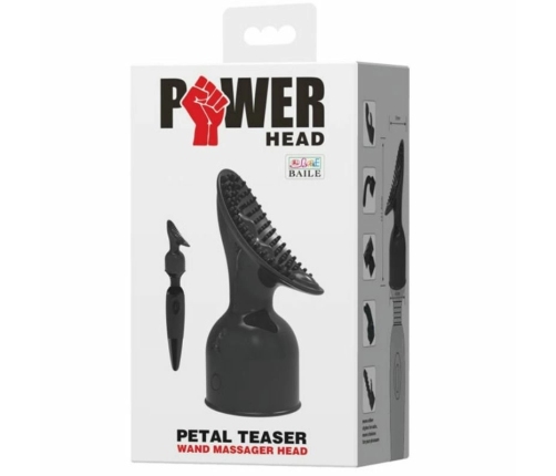 Baile Power Head Interchangeable Black Attachment - TPR, Textured Surface