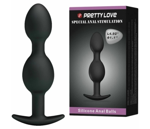 Pretty Love Silicone Intimate Bead System 12.5cm Black Weighted Balls