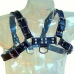 Svenjoyment Leather Harness Bulldog Blue & Black Adjustable S-XL