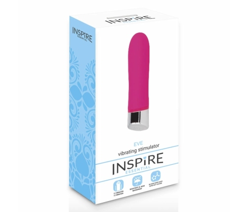 INSPIRER ESSENTIAL Eve Pink - Compact Silicone Vibrator, 12 Modes, Waterproof