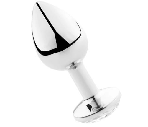 Secret Play Transparent Aluminum Plug 7cm - Polished Metal Design