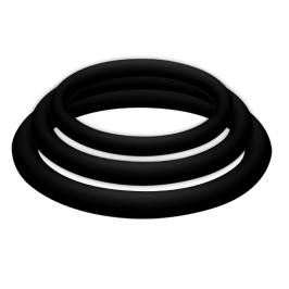 JOYDIVISION PotenzDuo Plus Set - 3 Black Silicone Support Rings S/M/L