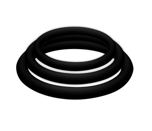 JOYDIVISION PotenzDuo Plus Set - 3 Black Silicone Support Rings S/M/L