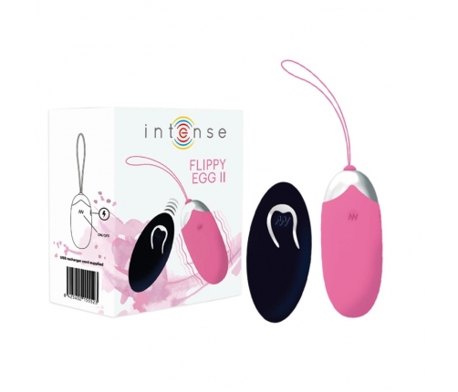 INTENSE Flippy II Remote-Controlled Vibrating Egg Pink 12 Modes USB