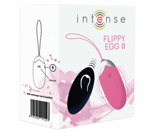INTENSE Flippy II Remote-Controlled Vibrating Egg Pink 12 Modes USB