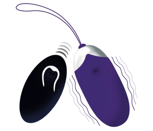 INTENSE Flippy II Remote Vibrating Egg, 12 Modes, USB, Purple, 70mm