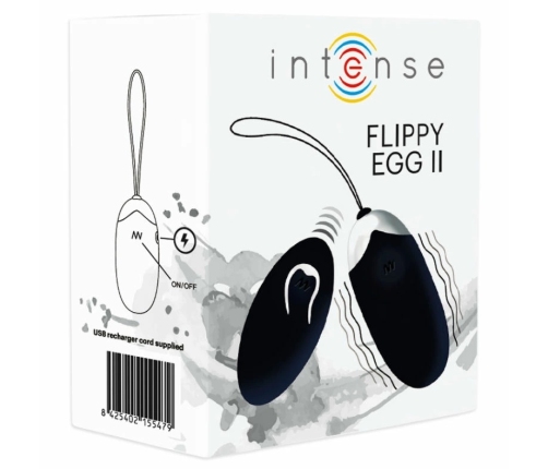 INTENSE Flippy II Remote-Controlled Vibrating Egg, Black, 12 Modes