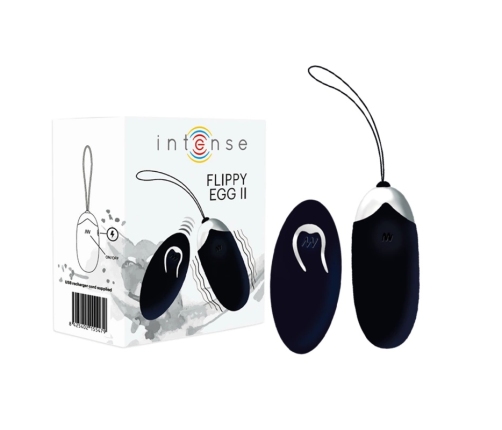 INTENSE Flippy II Remote-Controlled Vibrating Egg, Black, 12 Modes
