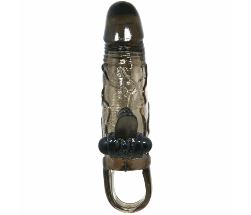 BAILE - BRAVE MAN FUNDA PENE ANAL Y CLITORIS VIBRADOR 16.5 CM NEGRO