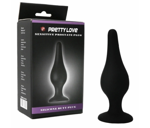 Pretty Love Silicone Ergonomic Plug with Suction Base 14cm Black