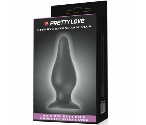 Pretty Love Ergonomic Silicone Intimate Plug Black 15.4 cm with Suction Base