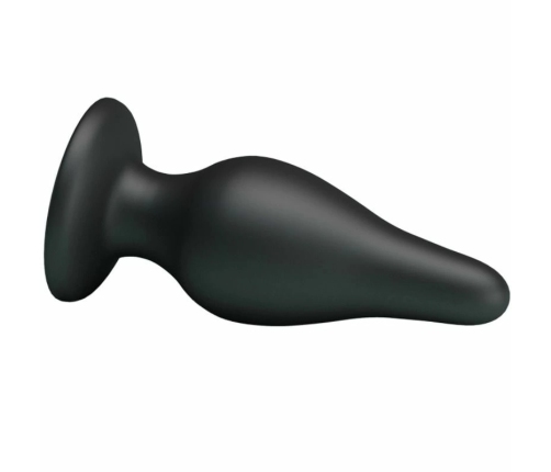 Pretty Love Ergonomic Silicone Intimate Plug Black 15.4 cm with Suction Base