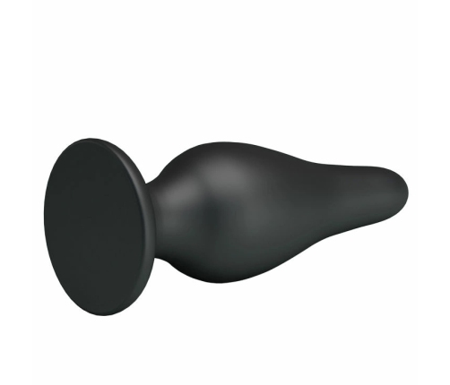 Pretty Love Ergonomic Silicone Intimate Plug Black 15.4 cm with Suction Base