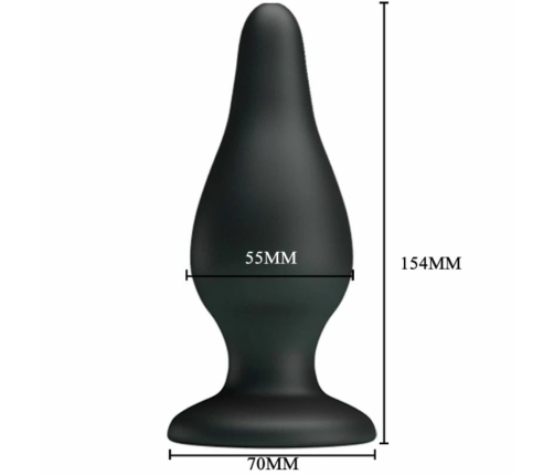 Pretty Love Ergonomic Silicone Intimate Plug Black 15.4 cm with Suction Base